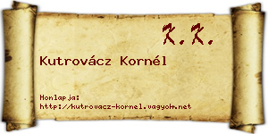 Kutrovácz Kornél névjegykártya