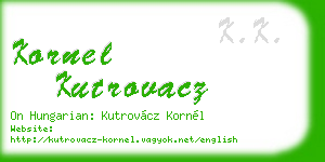 kornel kutrovacz business card